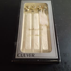 GORGEOUS NEW IN BOX Culver 4pcs Glass Stirrers.
